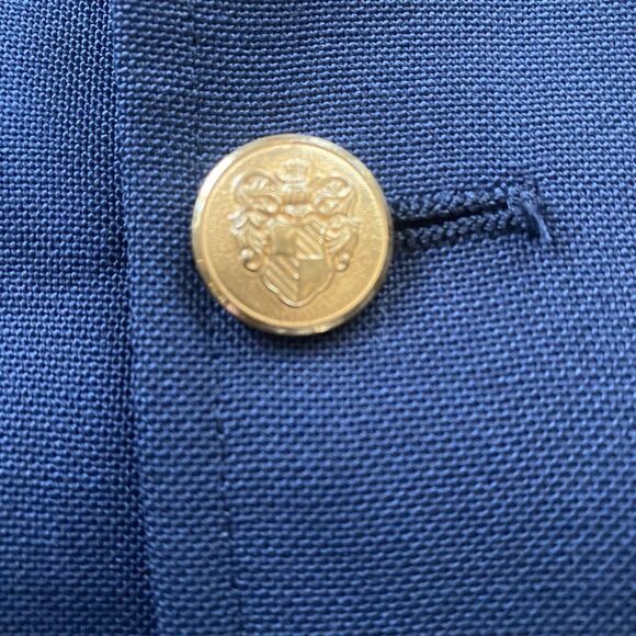 Chaps Ralph Lauren Sport Coat Mens 45 Blue Suit Blazer Jacket Gold Button USA - Picture 12 of 15